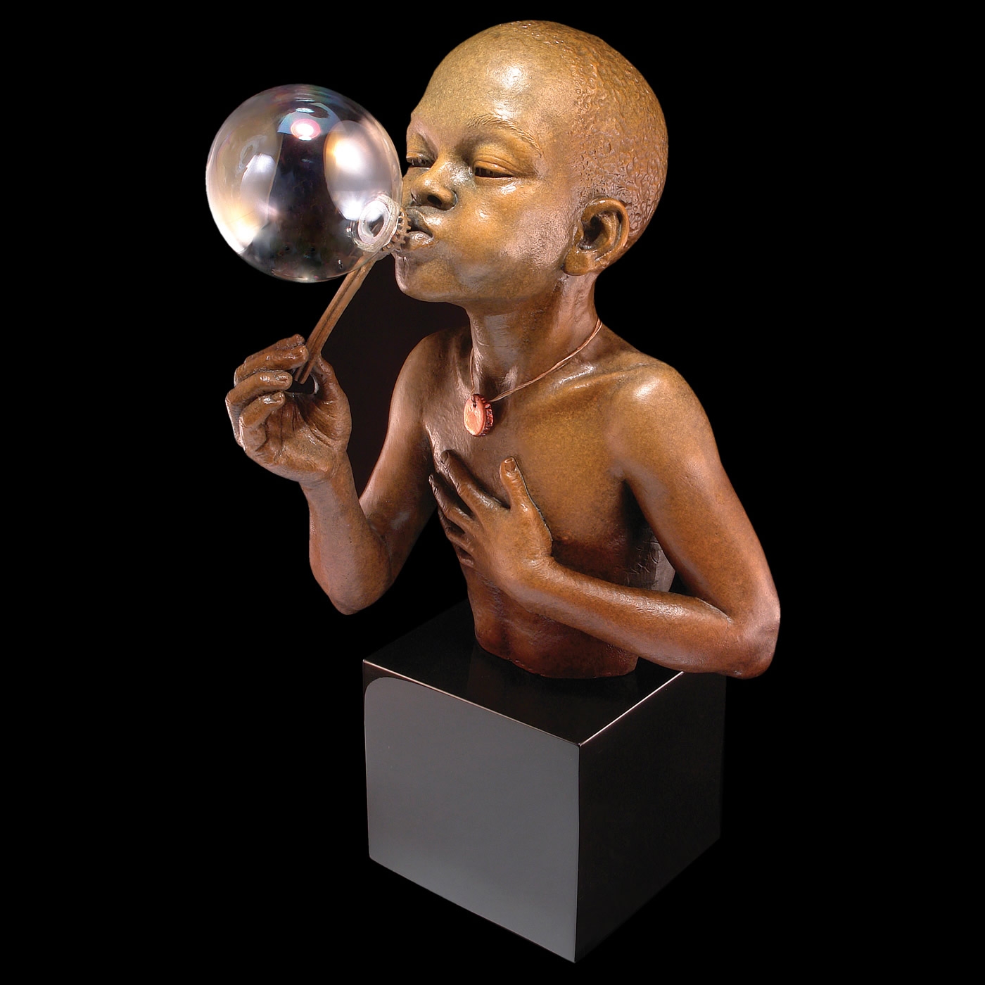 Summer Days African American Boy Sculpture by Thomas Blackshear