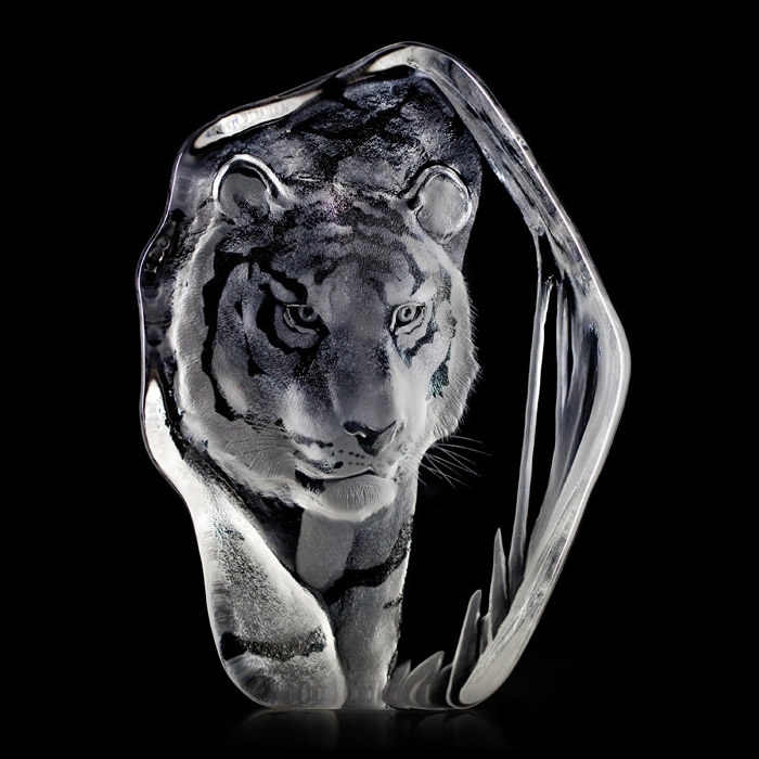 Stalking Tiger Crystal Sculpture