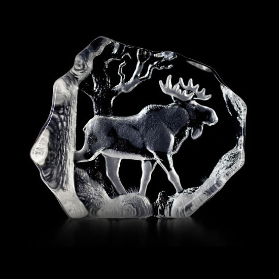 Lonesome Moose Crystal Sculpture