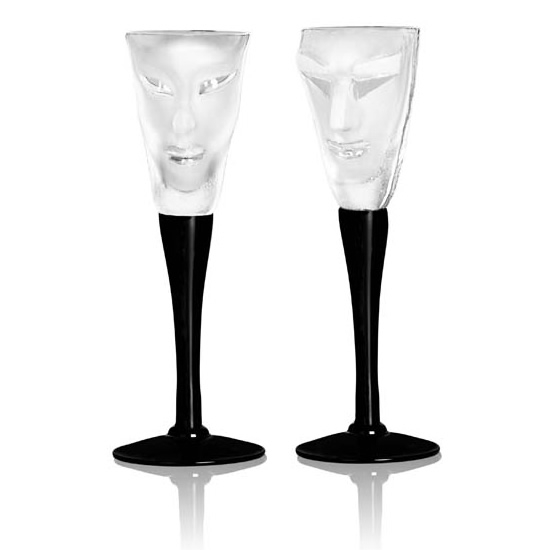 Electra Kubik Schnapps Glass Set of 2 From The MASQ Tableware Collection Clear