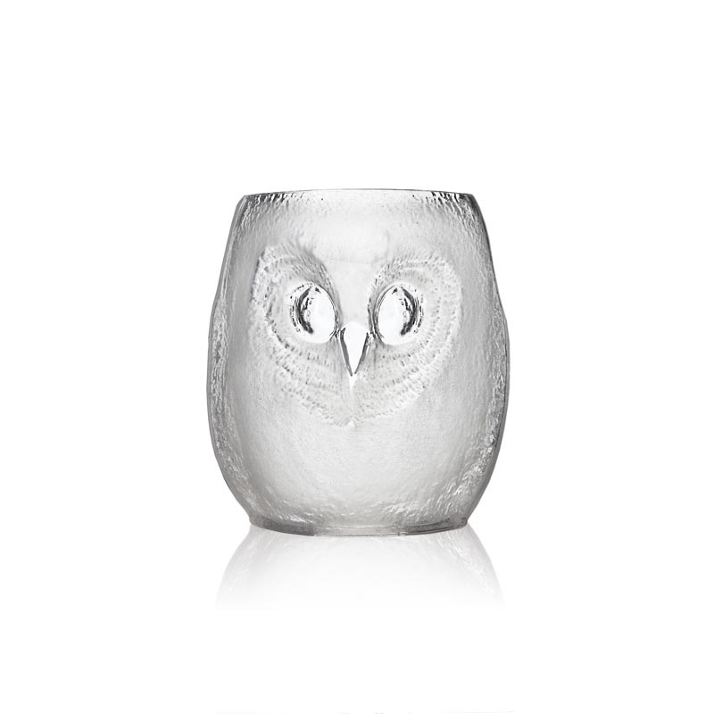 Large Owl Tumbler Glass From The STRIX Tableware Collection Clear