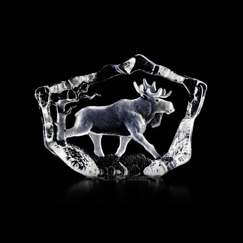 Majestic Moose Crystal Sculpture