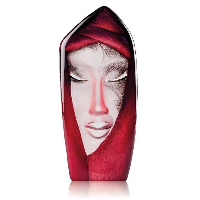 MASQ Batzeba Red Crystal Modern Face Sculpture