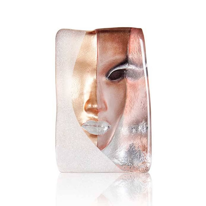 MASQ Mazzi Gold Female Crystal Modern Face Sculpture