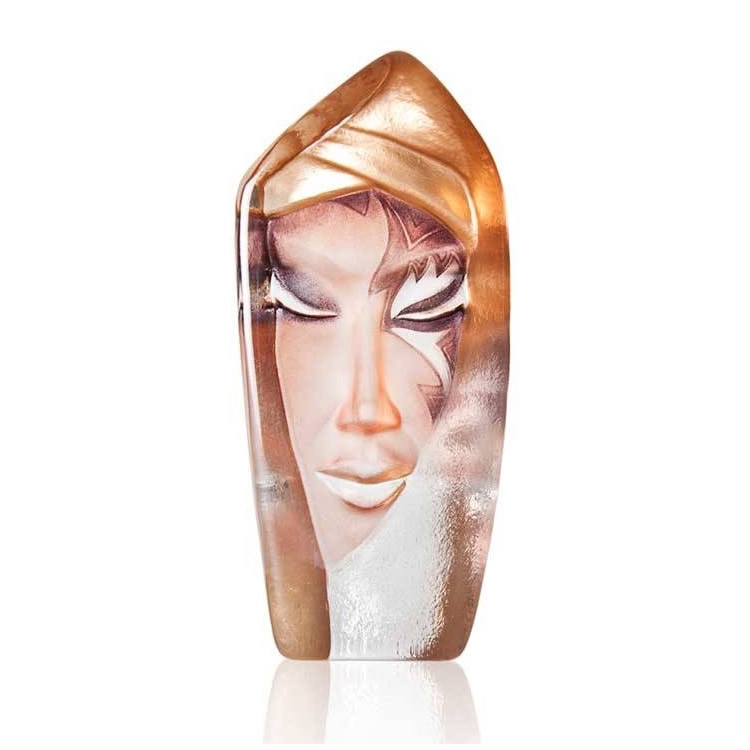 MASQ Batzeba Gold Female Crystal Modern Face Sculpture