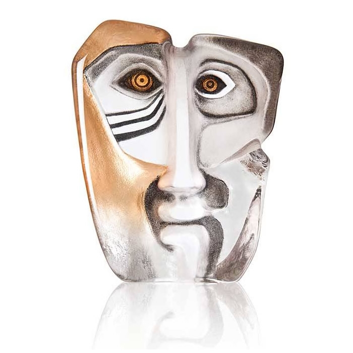 Domino Gold Crystal Modern Face Sculpture