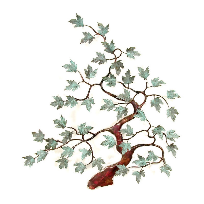  Maple Tree With Patina Leaves Metal Wall Art 