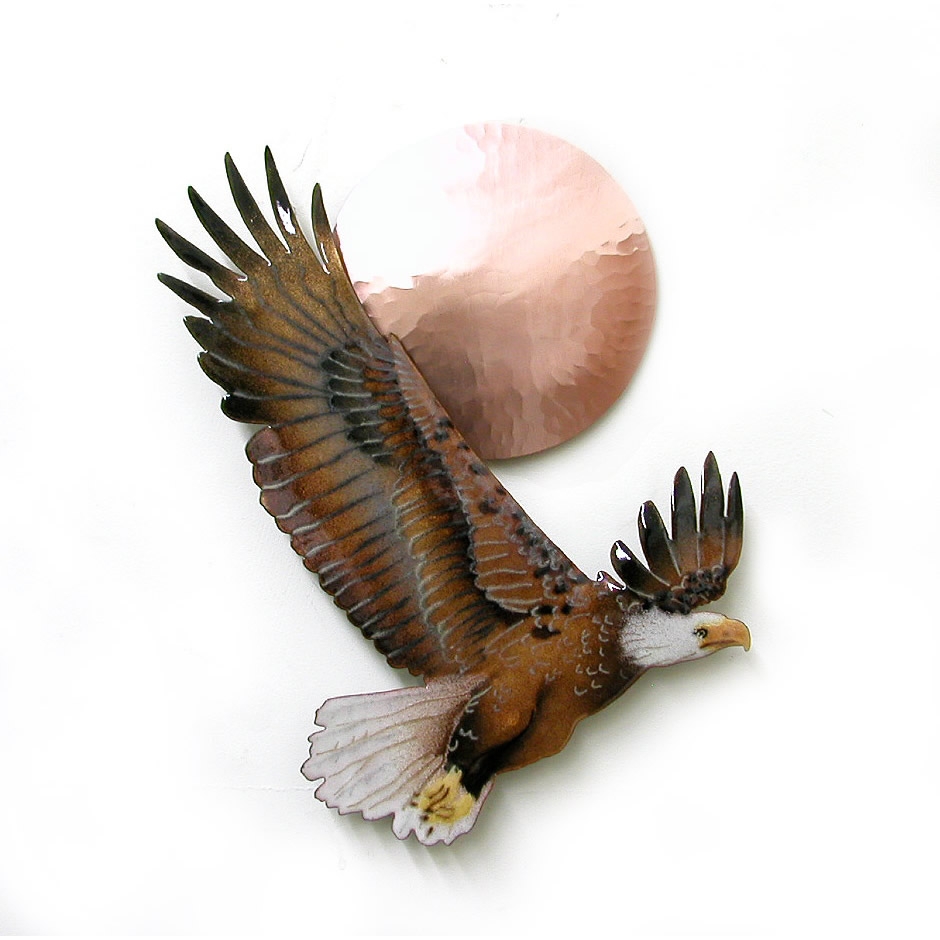  Bald Eagle With Copper Sun Metal Wall Art 