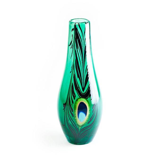 Crystal Peacock Vase Limited Edition of 299 Pieces