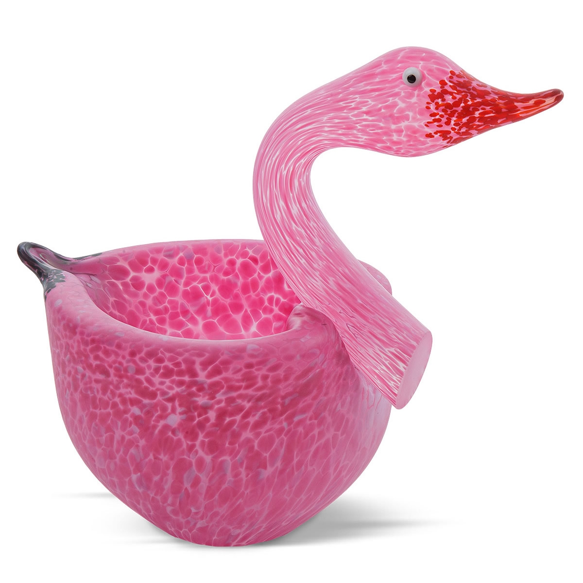 Tender Swan Bowl Glass Sculpture Pink