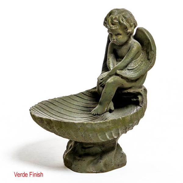 Meditating Cherub Bird Bath