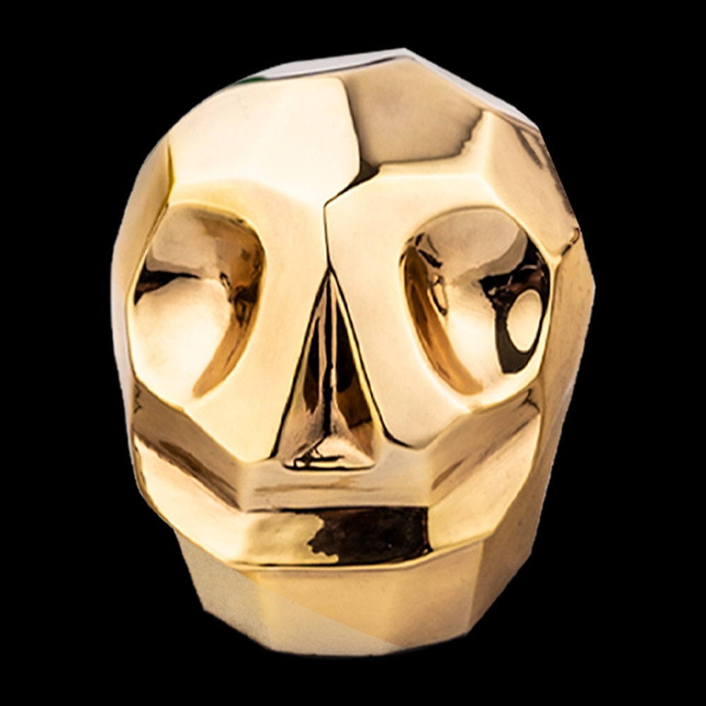 Gold Skull Figure Tzompantli by Pedro Ramirez Vazquez