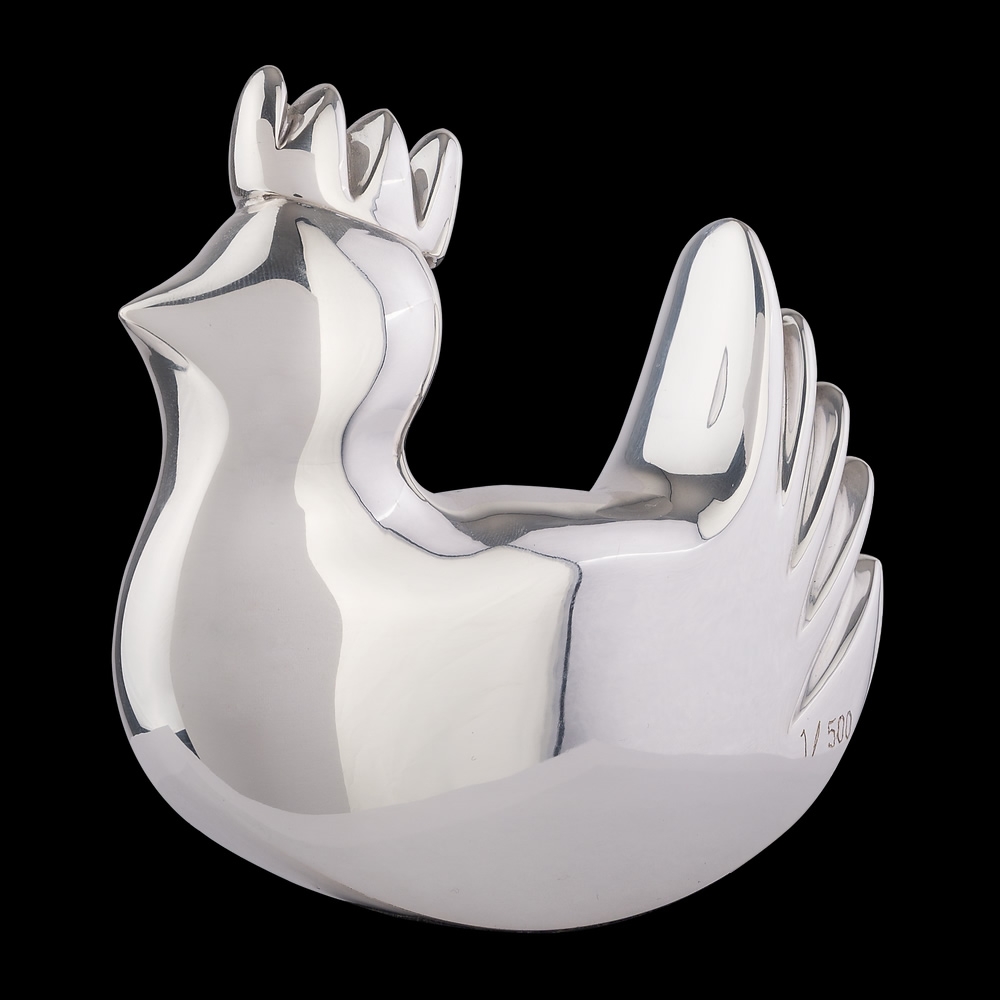 Totolli Silver Rooster Figurine by Pedro Ramirez Vazquez