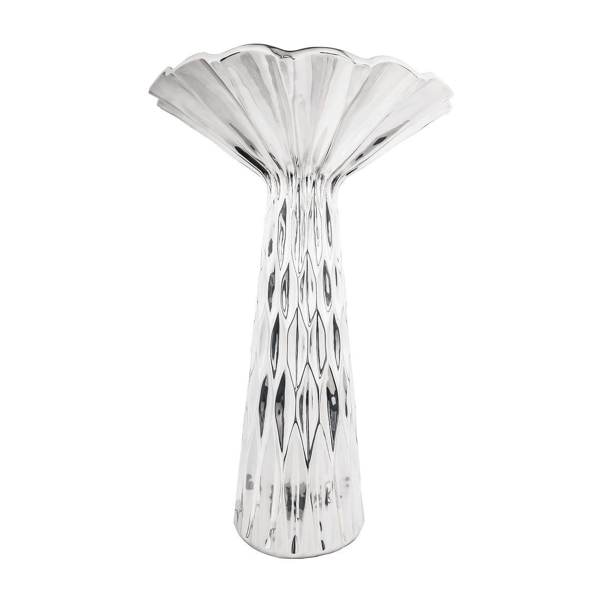 Open Architecture Silver Flower Vase