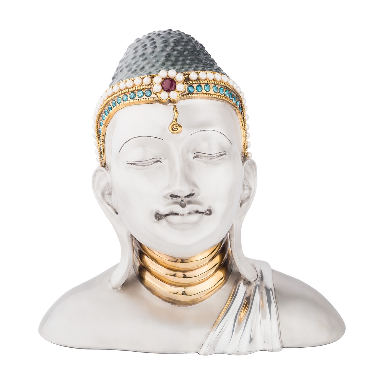 Silver Buddah Sculpture