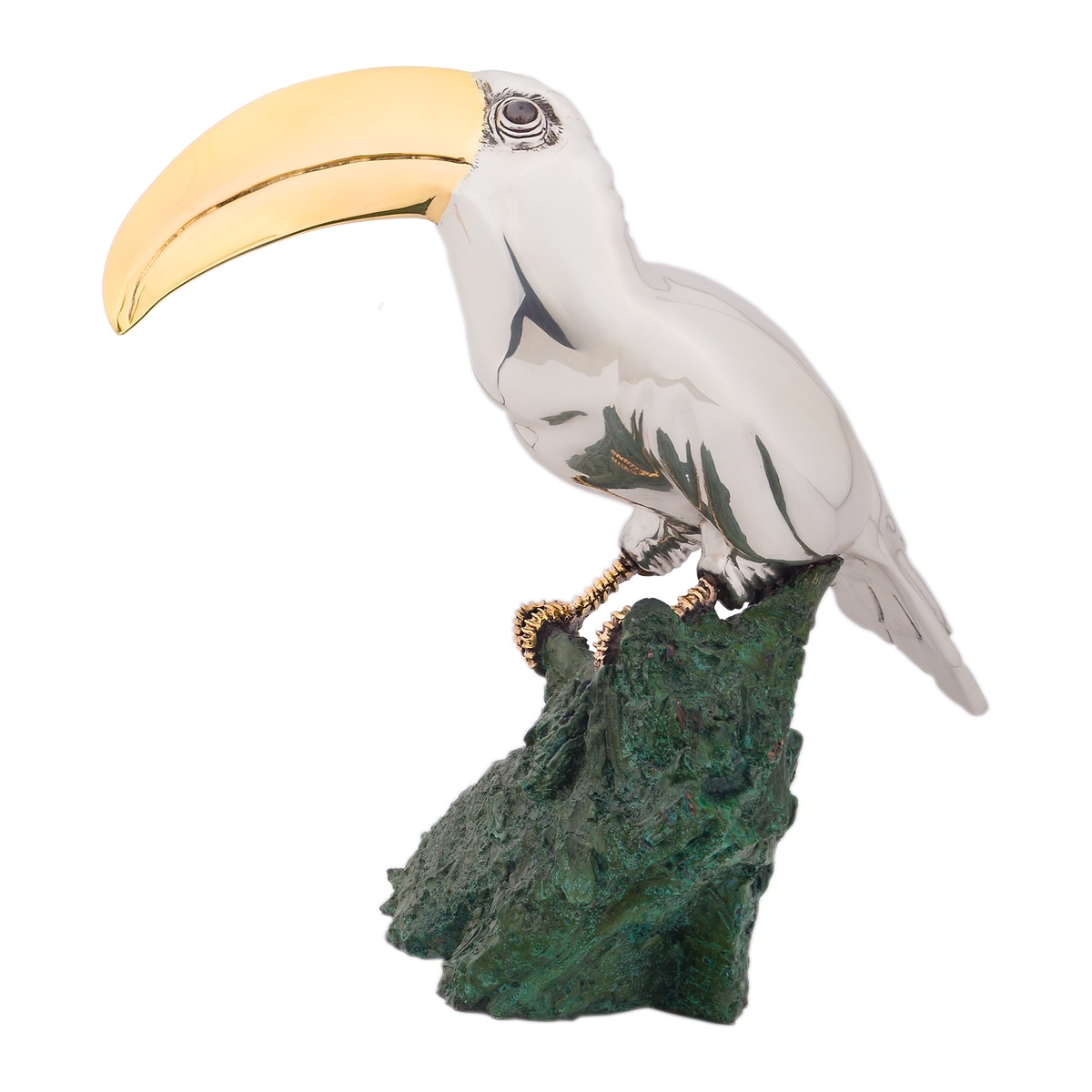 Silver Toucan Sculpture
