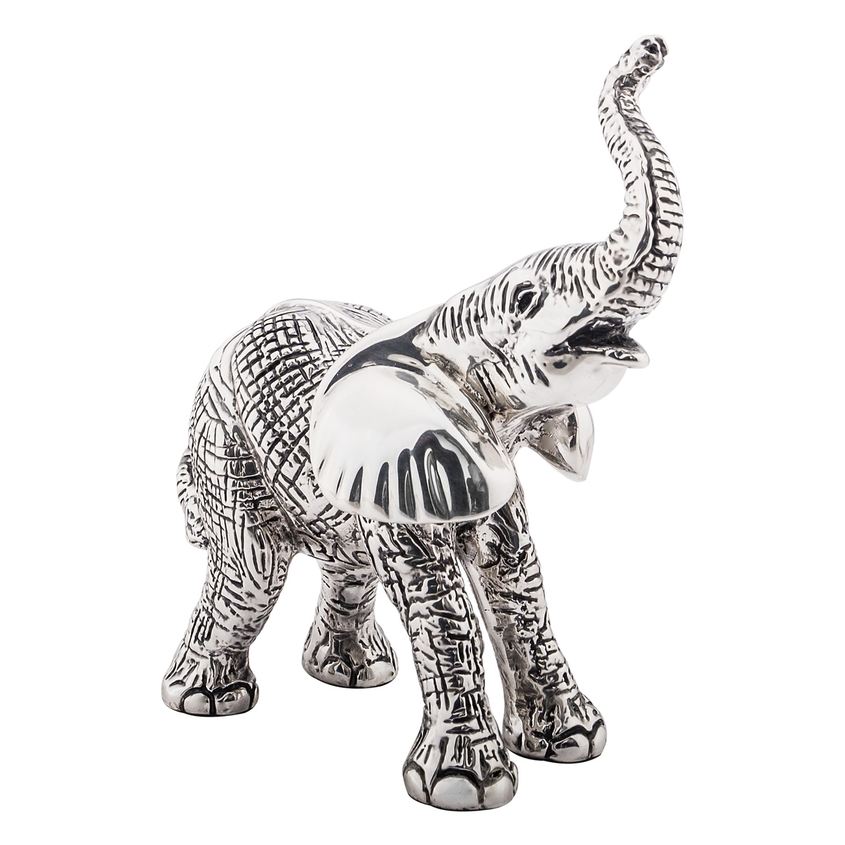 Silver Baby Elephant Sculpture