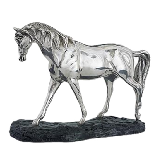 Silver Arabian Horse Sculpture