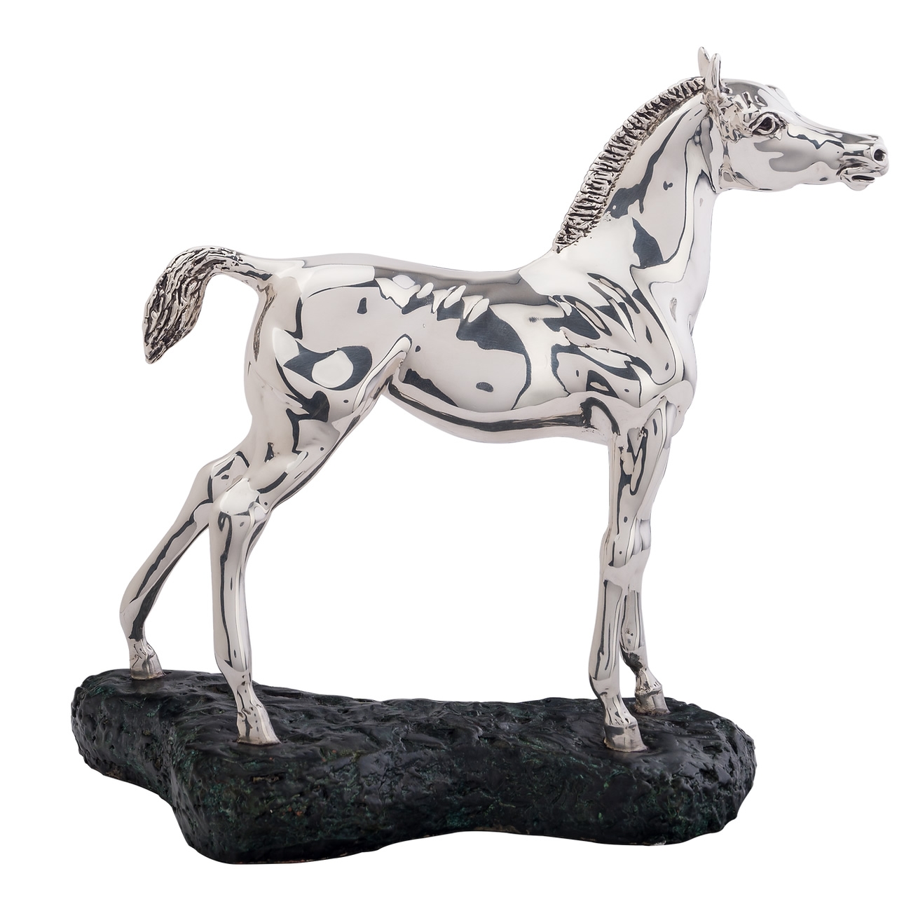 Silver Pony Horse Sculpture