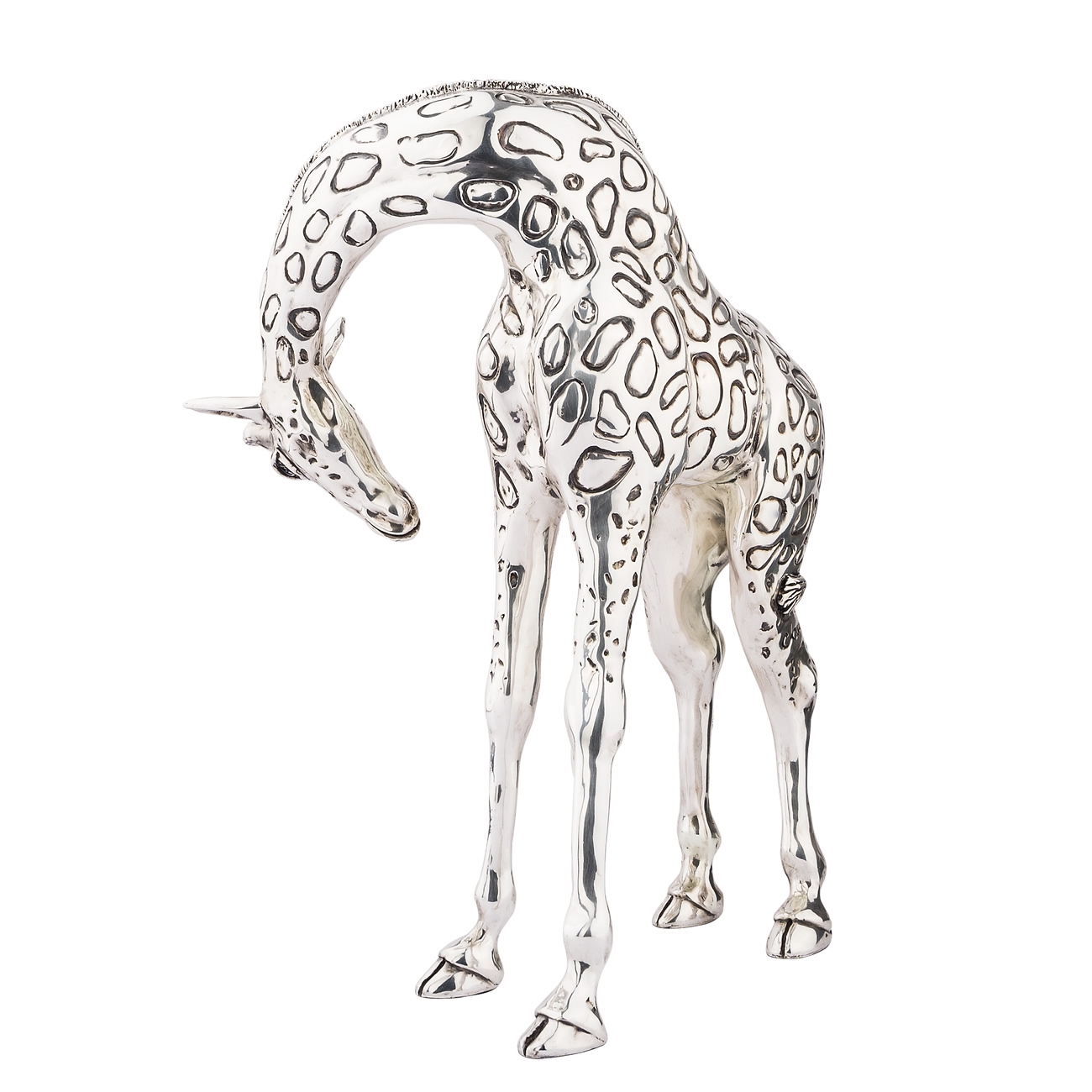 Silver Giraffe Sculpture