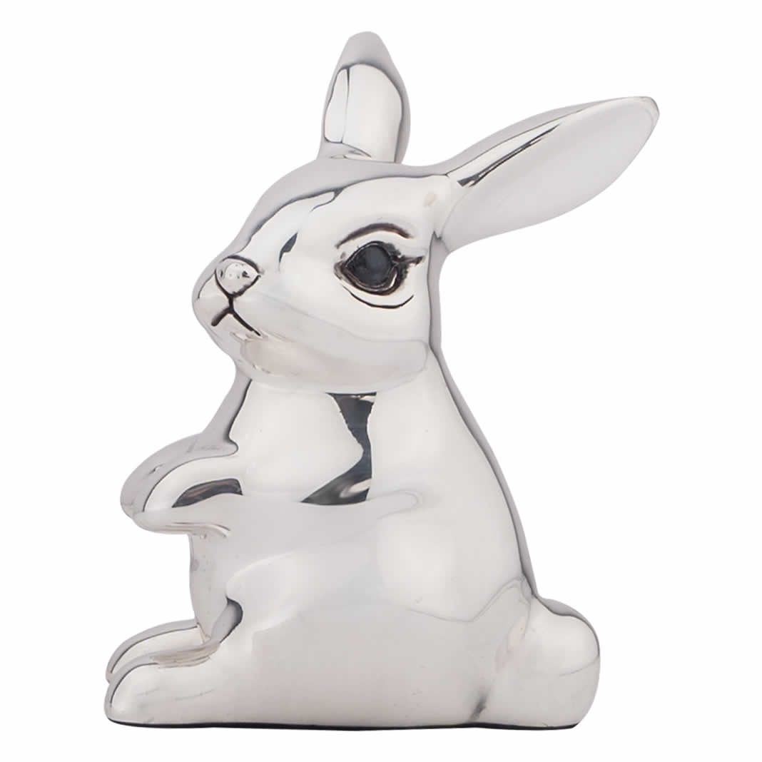 Silver Bunny Figurine