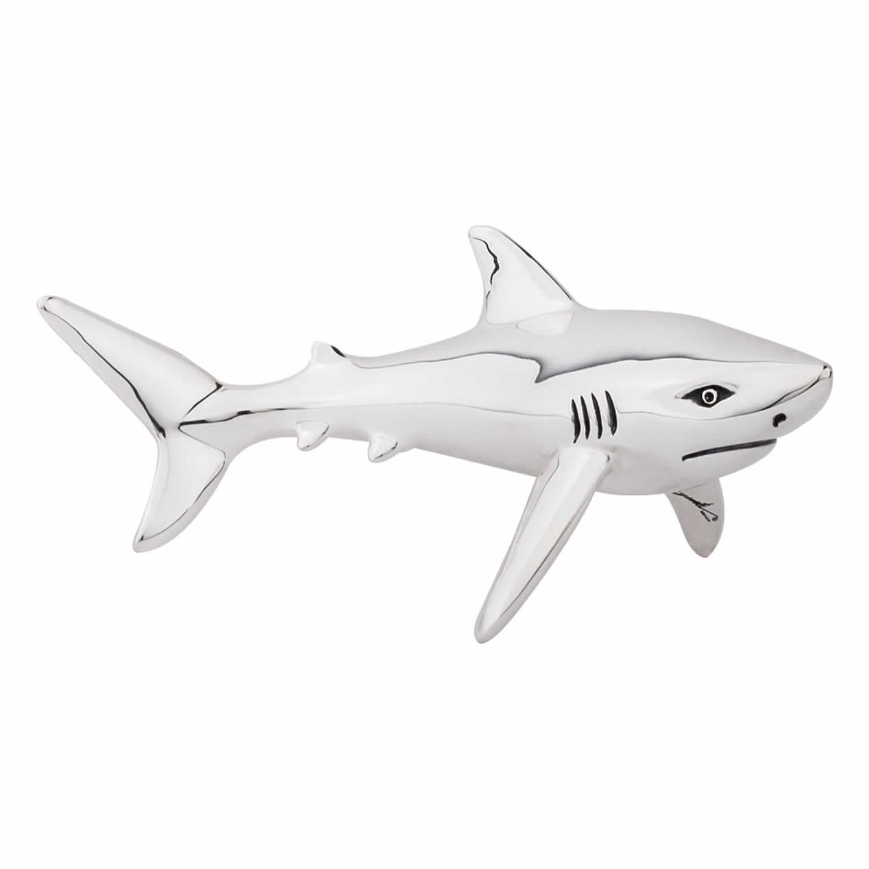Silver Great White  Shark Sculpture