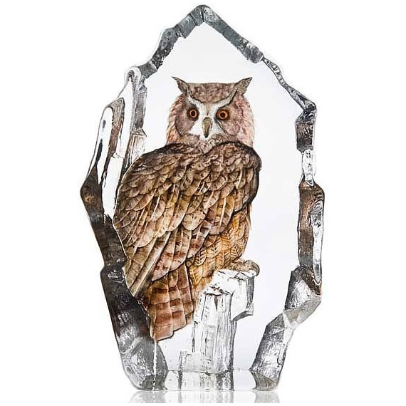 Eagle Owl Crystal Sculpture Limited Edition 