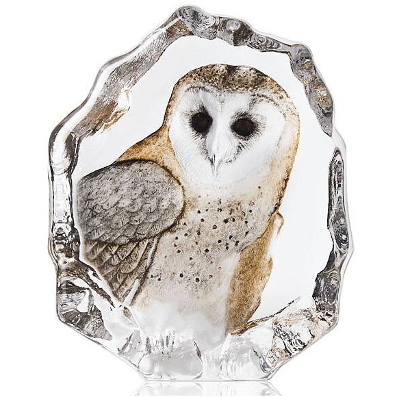 Barn Owl Crystal Sculpture