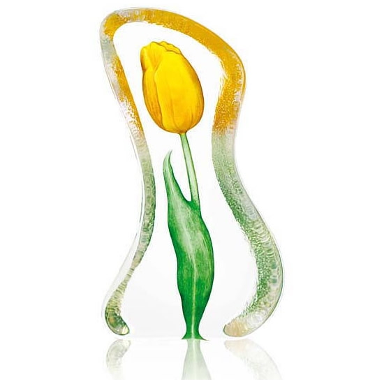 Tulip Crystal Sculpture Yellow Small 