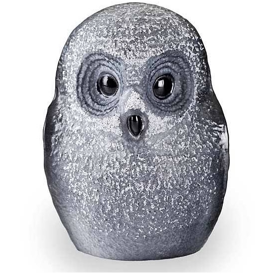 Owl Crystal Sculpture Black Small