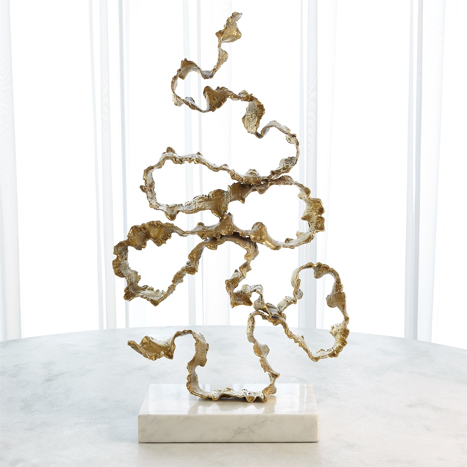 Squiggles Abstract Sculpture Gold