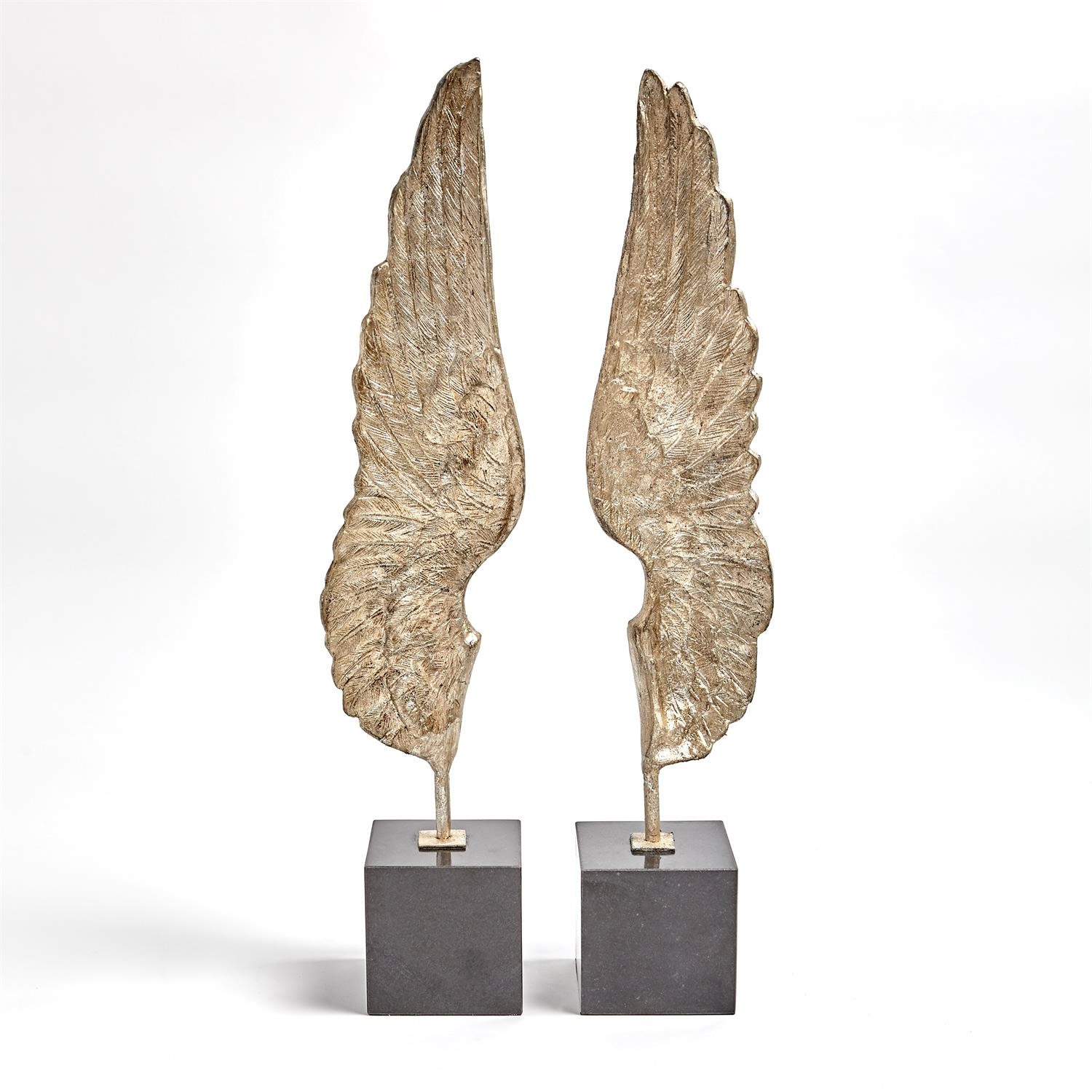 Wings Sculpture Set Silver Leaf