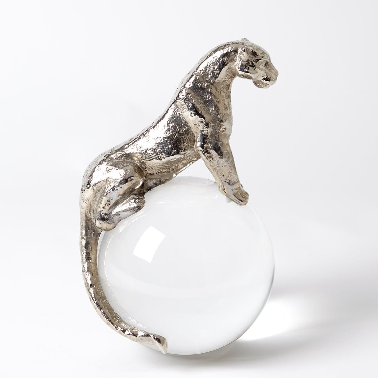 Jaguar on Crystal Ball Sculpture Nickel