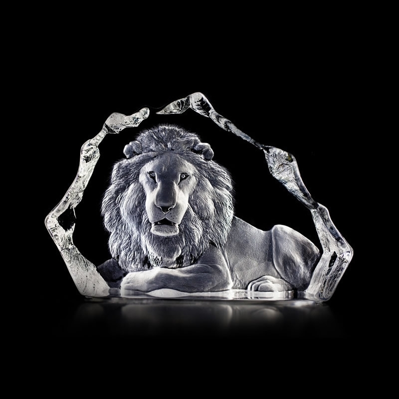 Crystal Lion Limited Edition  Sculpture by Mats Jonasson 