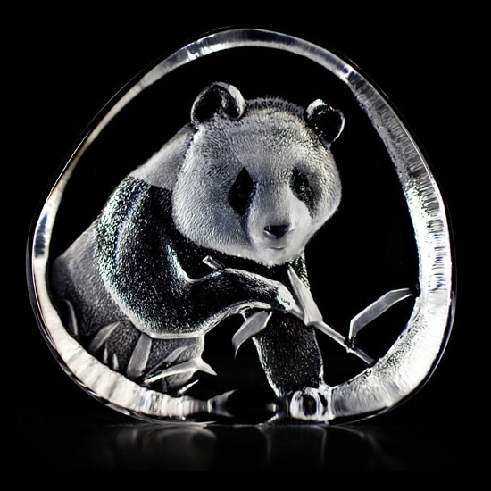 Panda Bear Crystal Sculpture