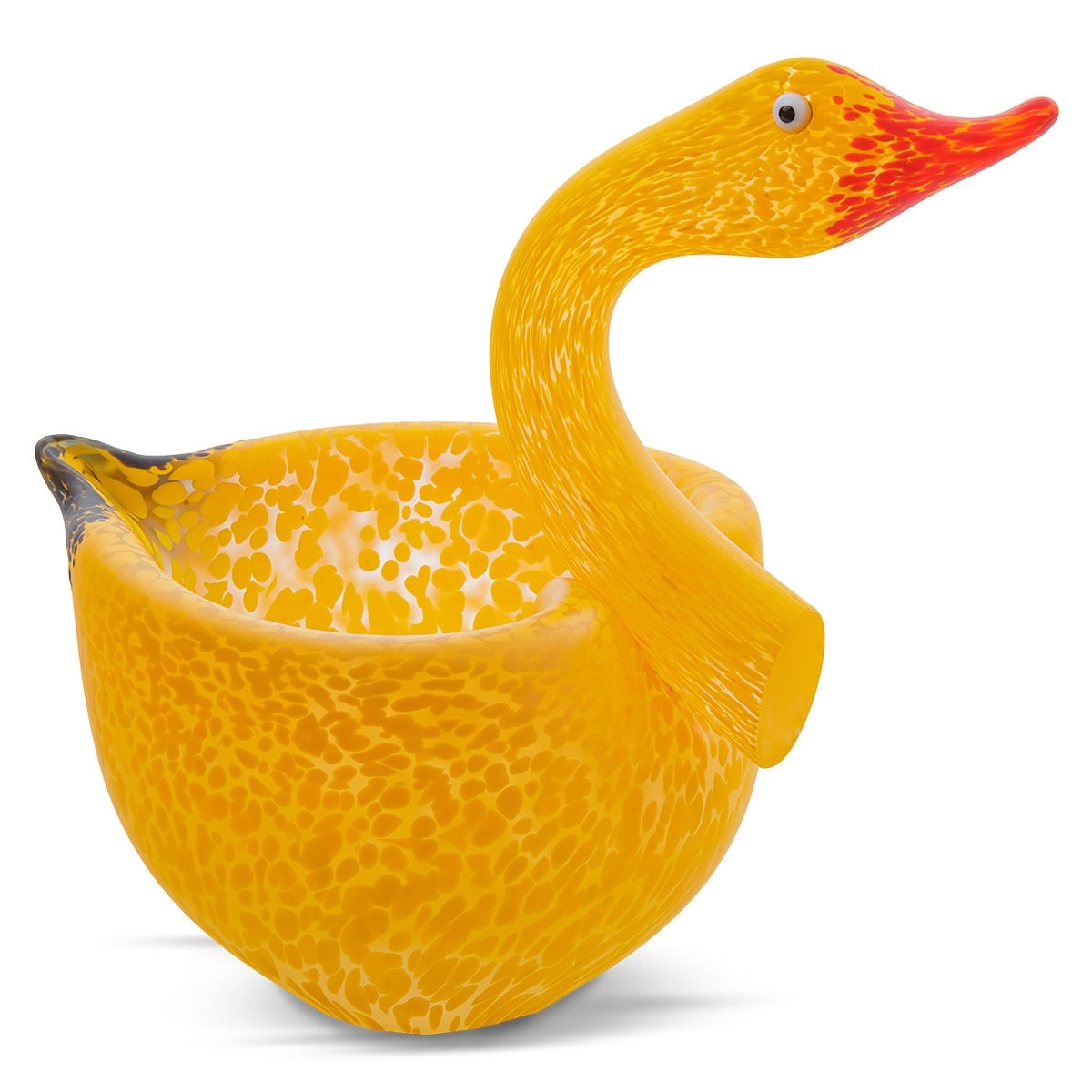 Tender Swan Bowl Glass Sculpture Orange