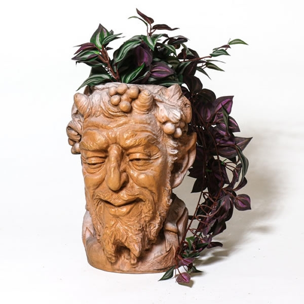Bacchus Head Bust Garden Planter