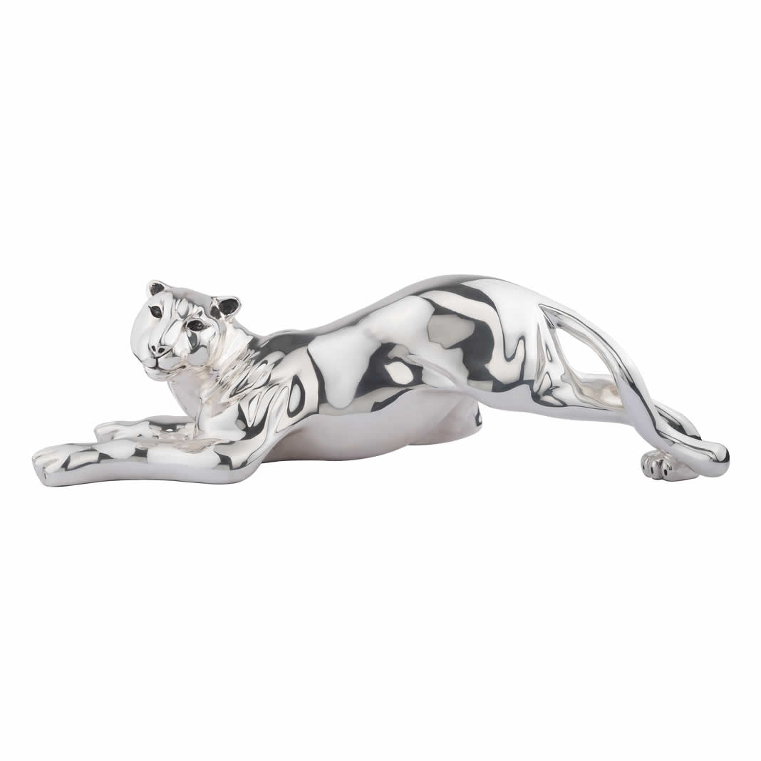 Silver Panther Sculpture