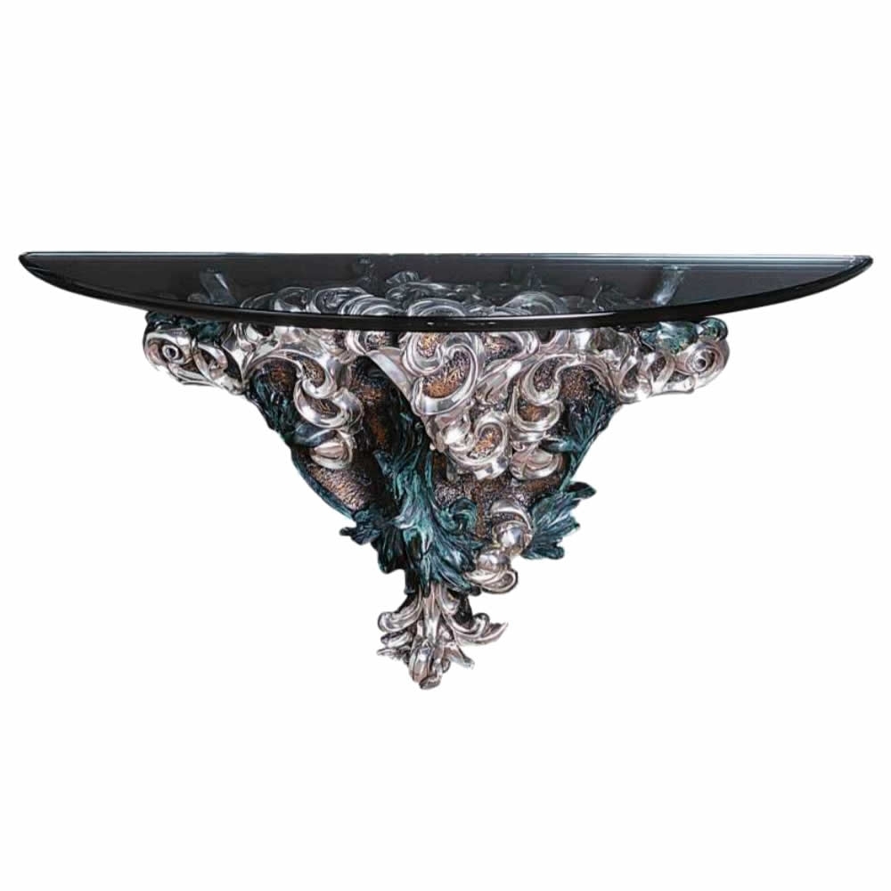 Floral Sculpted Wall Console Shelf