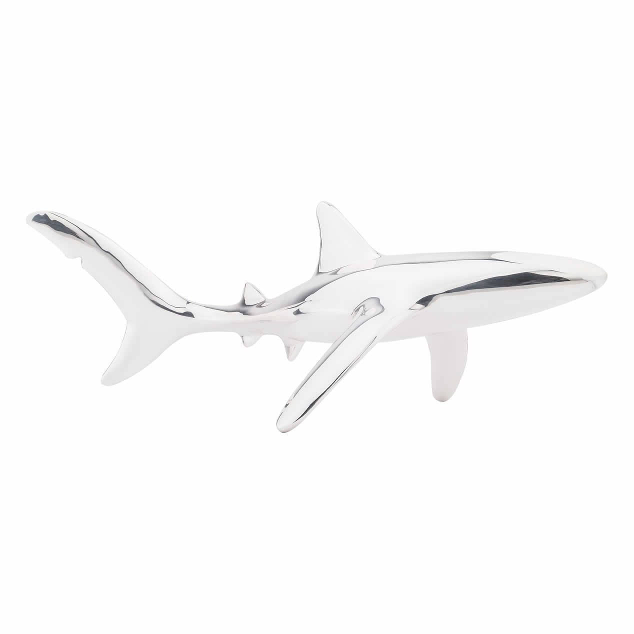 Silver Shark Sculpture
