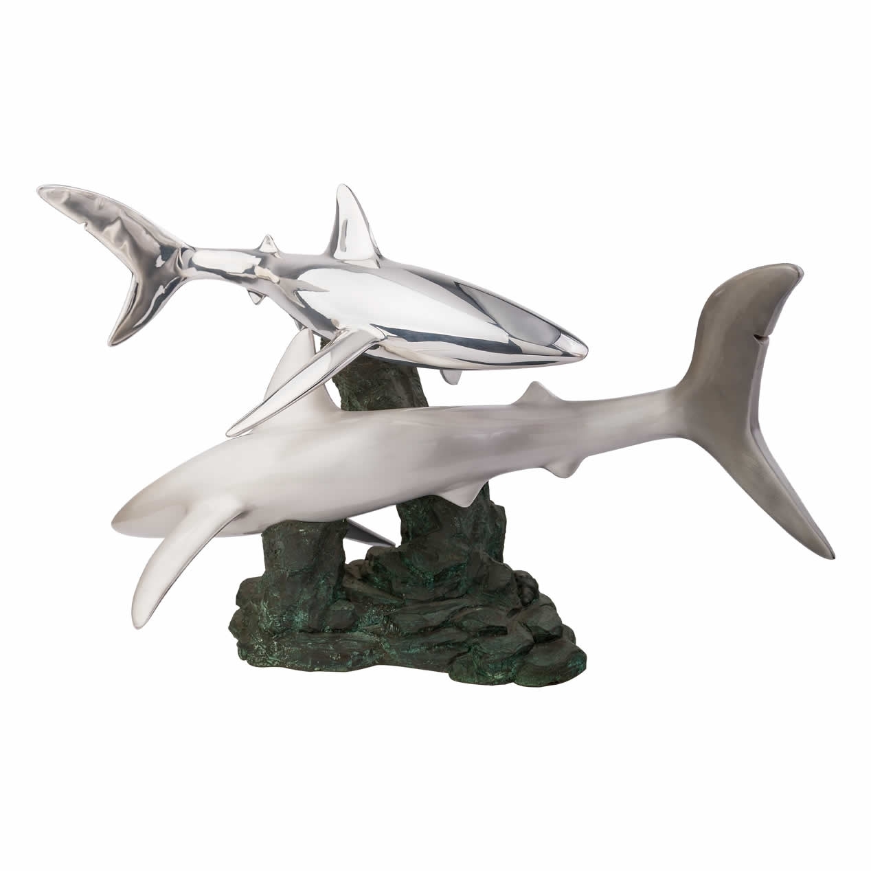 Silver Shark Sculpture