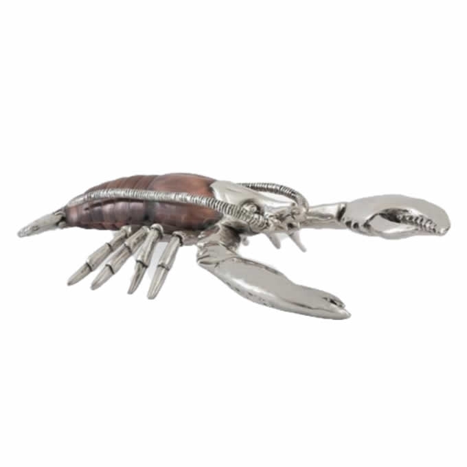 Silver Maine Lobster Sculpture