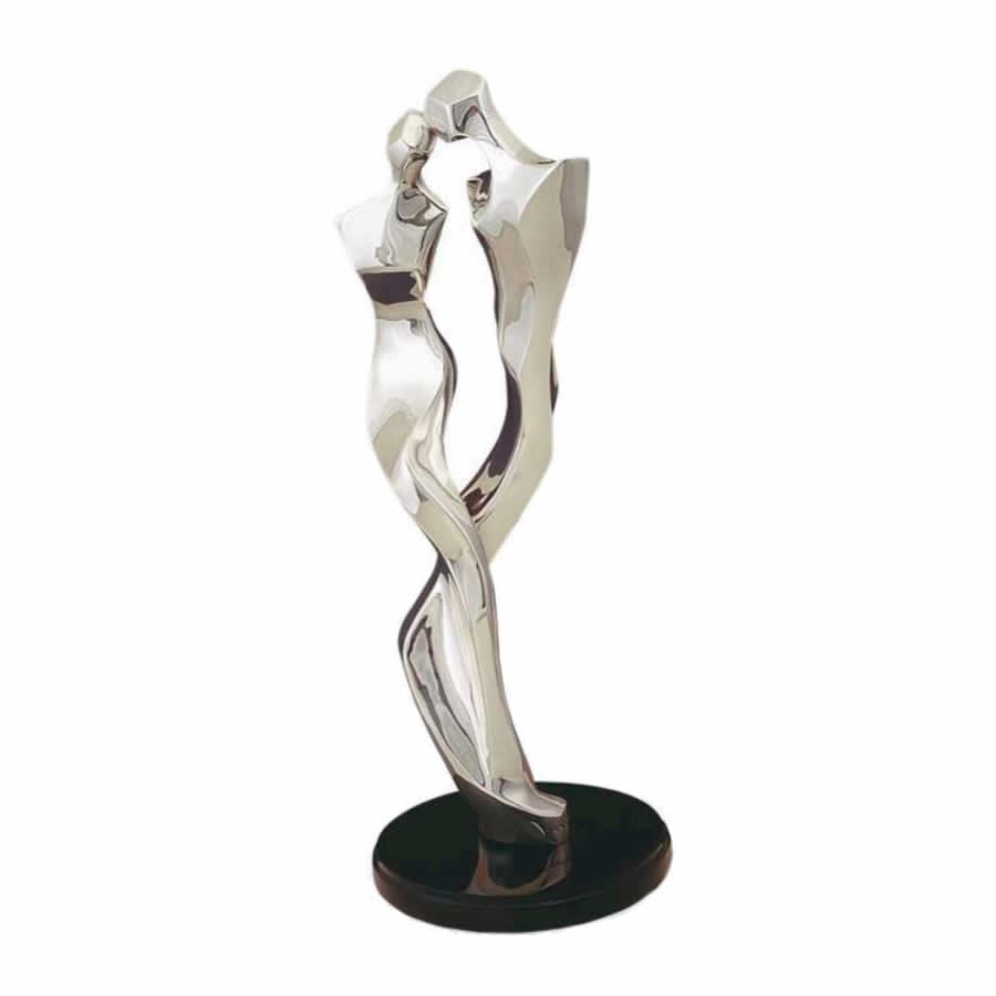 Union Abstract Silver Couple Sculpture